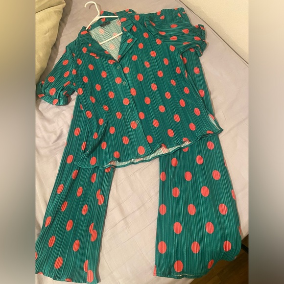 Dressed in LALA Plissé Set Retro Watermelon Polka Dots sz Large NWOT - Picture 6 of 14